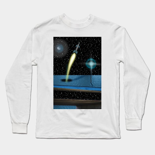 Sea Station Warp Arrival Long Sleeve T-Shirt by dennye